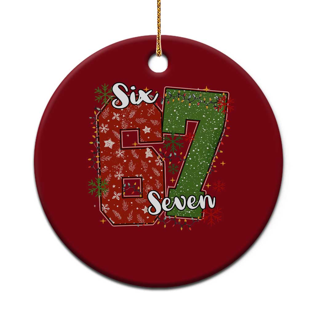 67 Xmas Ceramic Ornament Funny Six Seven Meme Gen Alpha Slang Snowflake - Wonder Print Shop