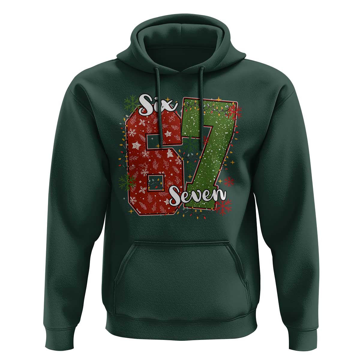 67 Christmas Hoodie Funny Six Seven Meme Gen Alpha Slang Snowflake - Wonder Print Shop