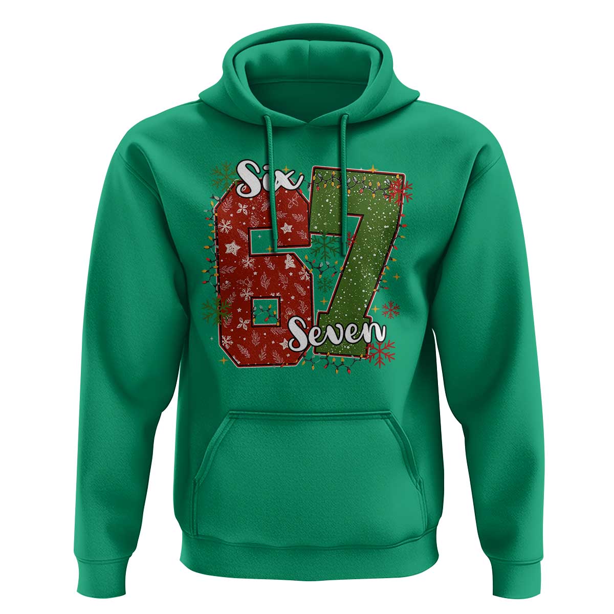67 Christmas Hoodie Funny Six Seven Meme Gen Alpha Slang Snowflake - Wonder Print Shop