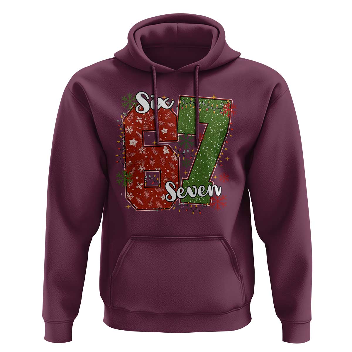 67 Christmas Hoodie Funny Six Seven Meme Gen Alpha Slang Snowflake - Wonder Print Shop