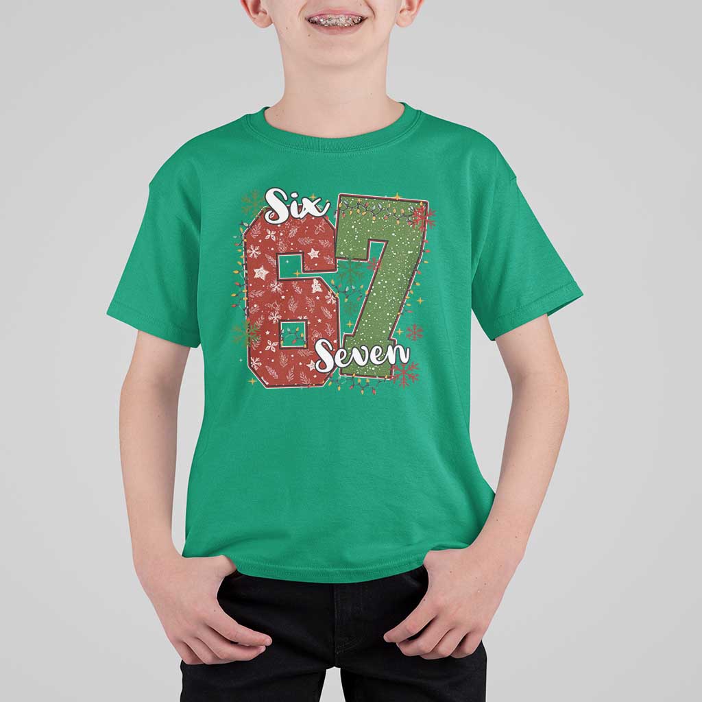 67 Christmas T Shirt For Kid Funny Six Seven Meme Gen Alpha Slang Snowflake - Wonder Print Shop
