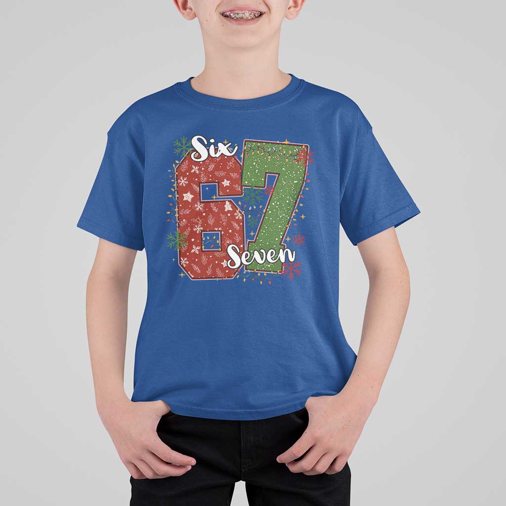 67 Christmas T Shirt For Kid Funny Six Seven Meme Gen Alpha Slang Snowflake - Wonder Print Shop