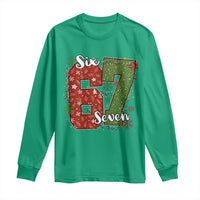 67 Christmas Long Sleeve Shirt Funny Six Seven Meme Gen Alpha Slang Snowflake - Wonder Print Shop