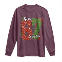 67 Christmas Long Sleeve Shirt Funny Six Seven Meme Gen Alpha Slang Snowflake - Wonder Print Shop
