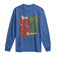 67 Christmas Long Sleeve Shirt Funny Six Seven Meme Gen Alpha Slang Snowflake - Wonder Print Shop