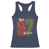 67 Christmas Racerback Tank Top Funny Six Seven Meme Gen Alpha Slang Snowflake - Wonder Print Shop