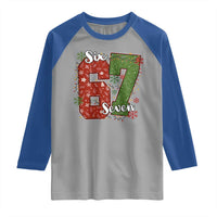 67 Christmas Raglan Shirt Funny Six Seven Meme Gen Alpha Slang Snowflake - Wonder Print Shop