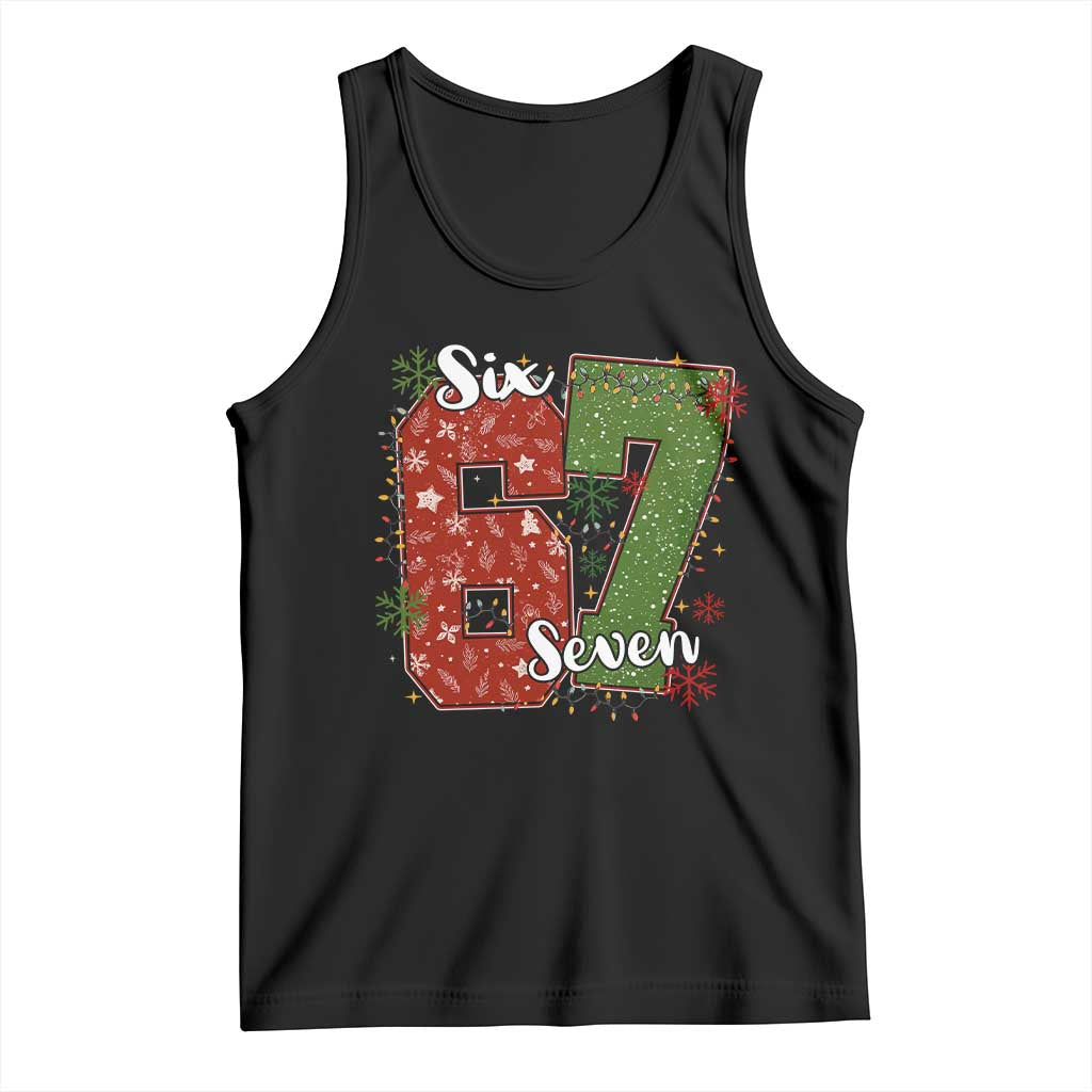 67 Christmas Tank Top Funny Six Seven Meme Gen Alpha Slang Snowflake - Wonder Print Shop