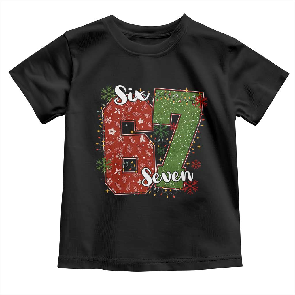 67 Christmas Toddler T Shirt Funny Six Seven Meme Gen Alpha Slang Snowflake - Wonder Print Shop