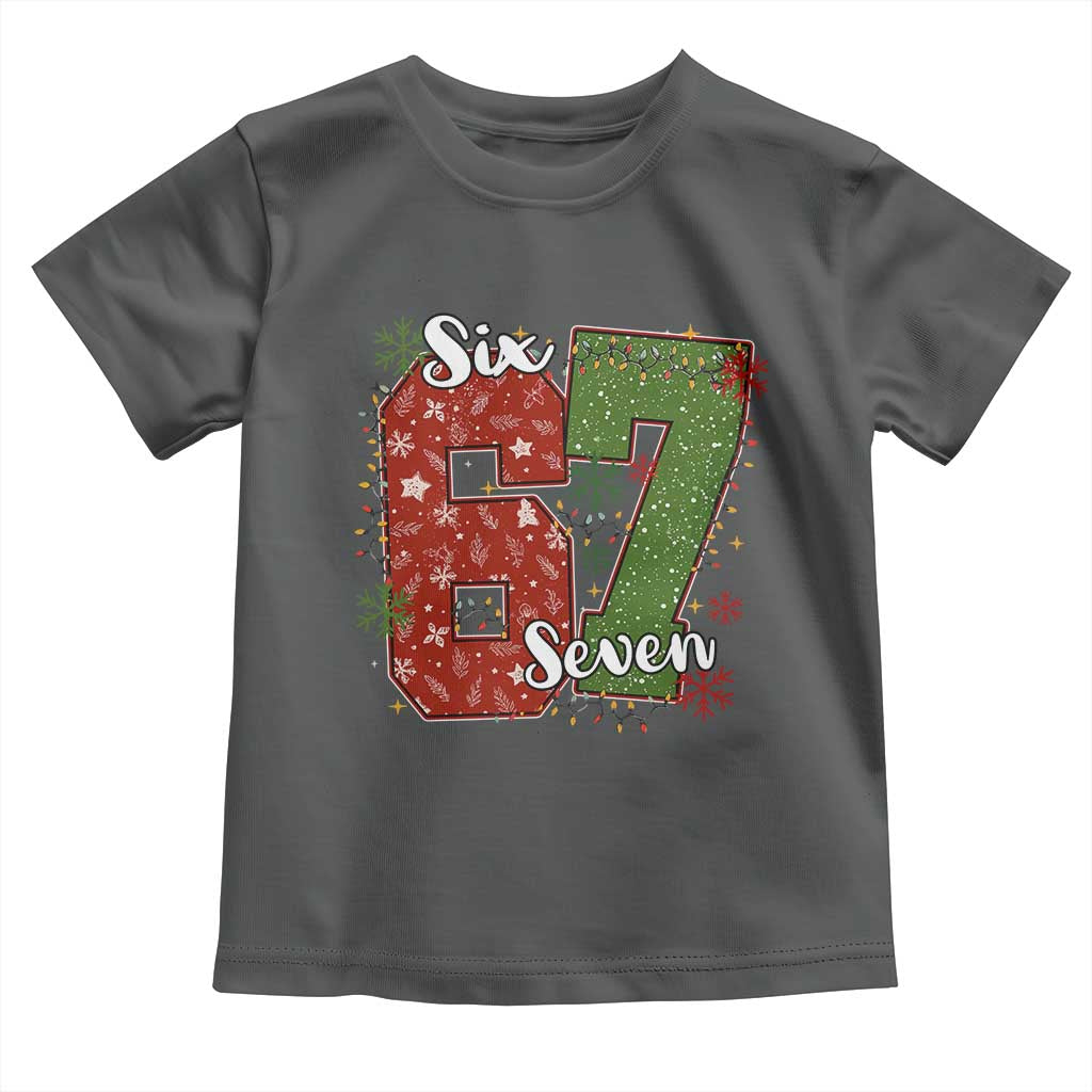 67 Christmas Toddler T Shirt Funny Six Seven Meme Gen Alpha Slang Snowflake - Wonder Print Shop