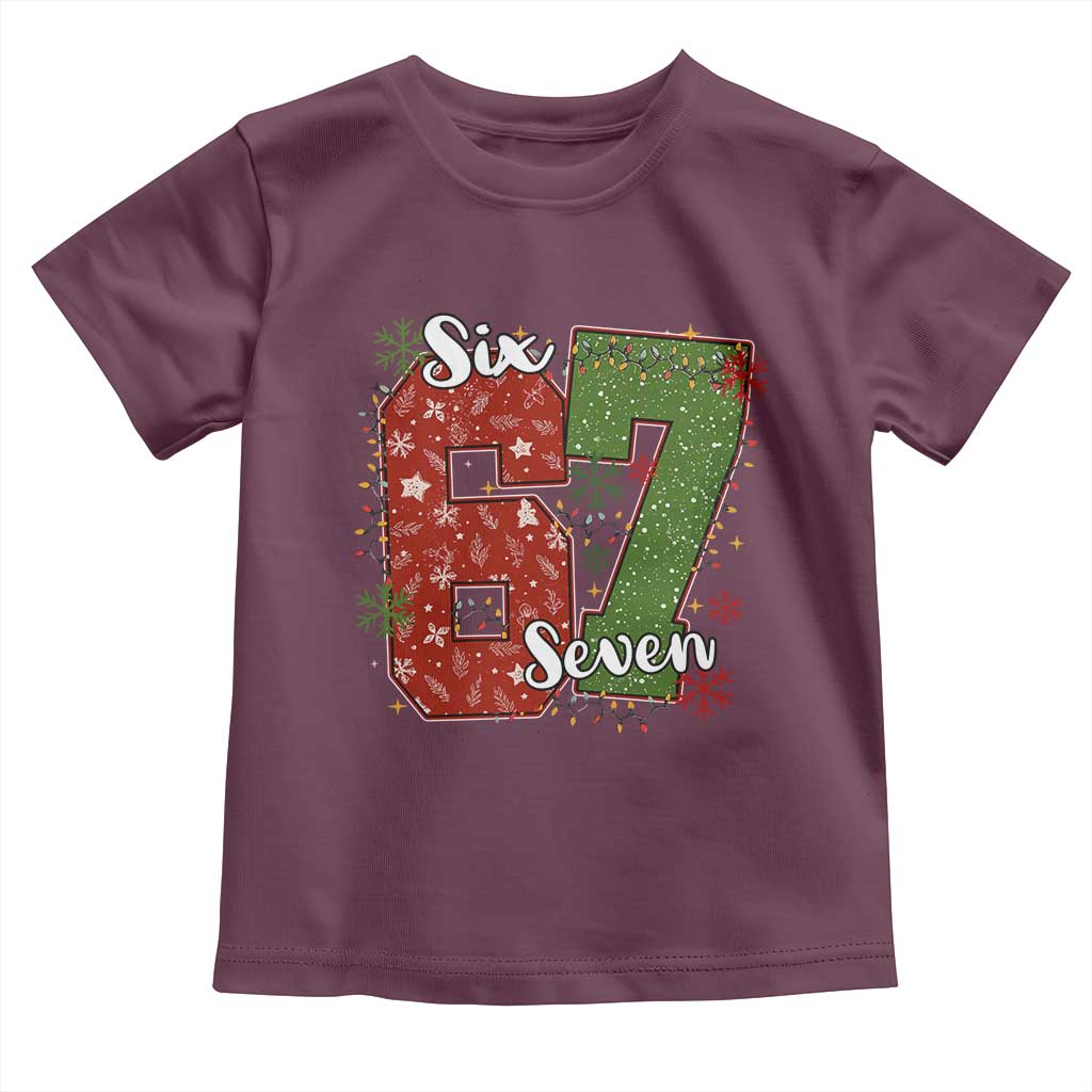 67 Christmas Toddler T Shirt Funny Six Seven Meme Gen Alpha Slang Snowflake - Wonder Print Shop