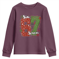 67 Christmas Youth Sweatshirt Funny Six Seven Meme Gen Alpha Slang Snowflake - Wonder Print Shop