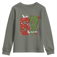 67 Christmas Youth Sweatshirt Funny Six Seven Meme Gen Alpha Slang Snowflake - Wonder Print Shop