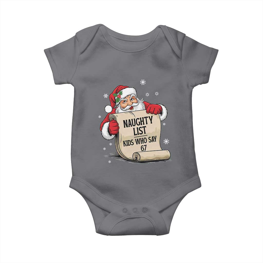 Funny 67 Christmas Baby Onesie Naughty List Kids Who Say Six Seven Santa - Wonder Print Shop