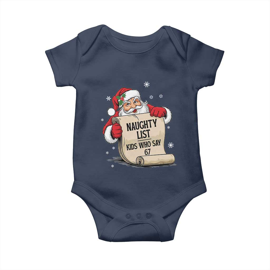 Funny 67 Christmas Baby Onesie Naughty List Kids Who Say Six Seven Santa - Wonder Print Shop