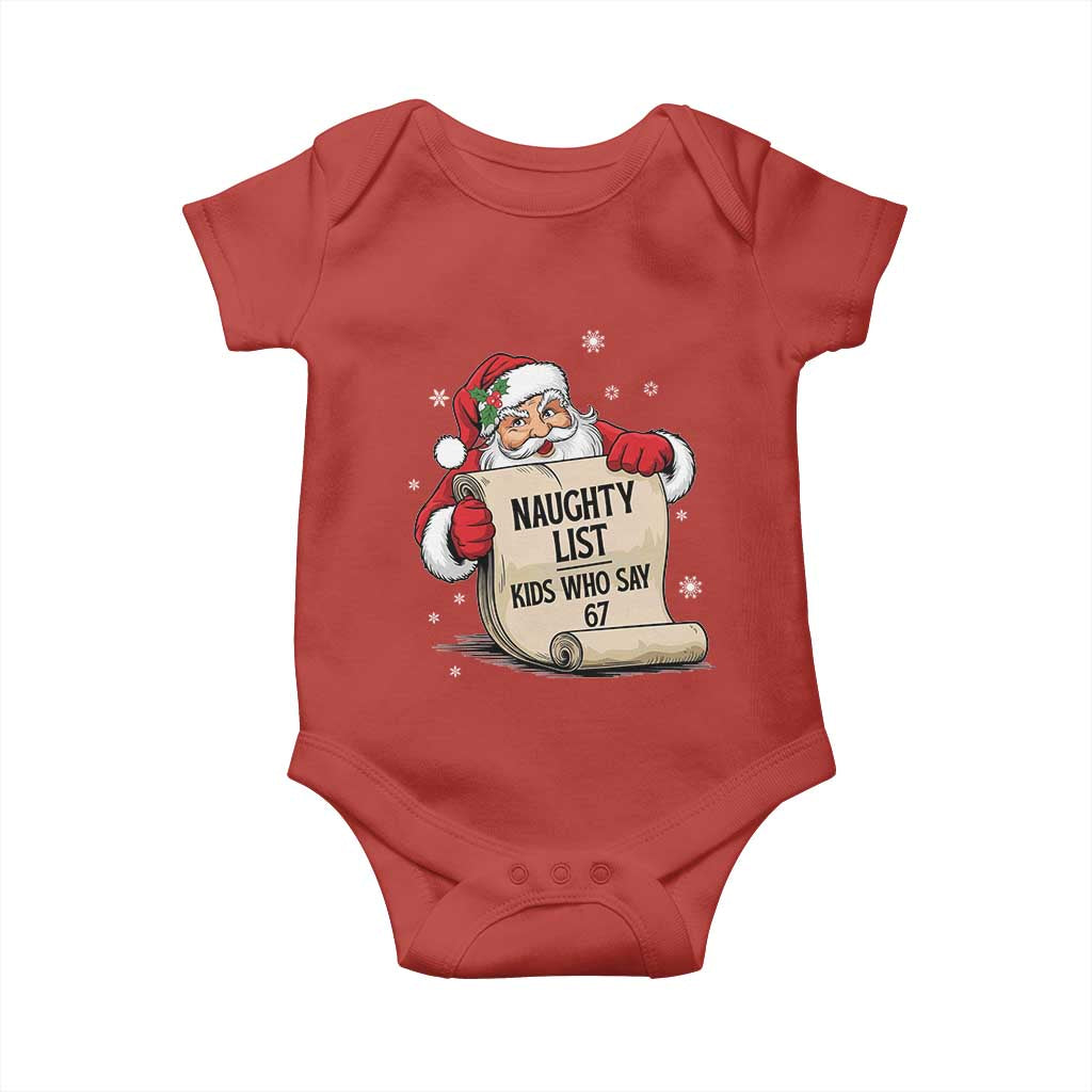 Funny 67 Christmas Baby Onesie Naughty List Kids Who Say Six Seven Santa - Wonder Print Shop
