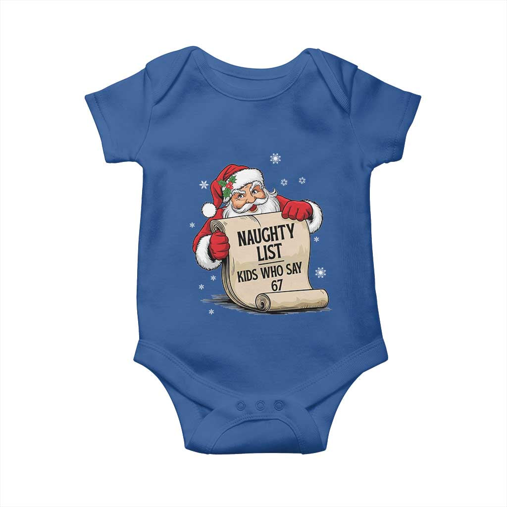 Funny 67 Christmas Baby Onesie Naughty List Kids Who Say Six Seven Santa - Wonder Print Shop