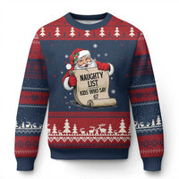 Funny 67 Xmas Ugly Christmas Sweater Naughty List Kids Who Say Six Seven Santa - Wonder Print Shop