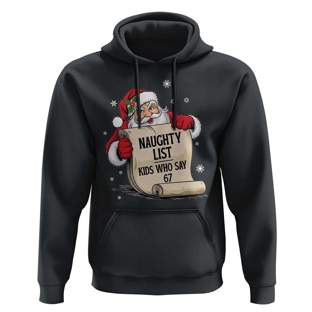 Funny 67 Christmas Hoodie Naughty List Kids Who Say Six Seven Santa - Wonder Print Shop