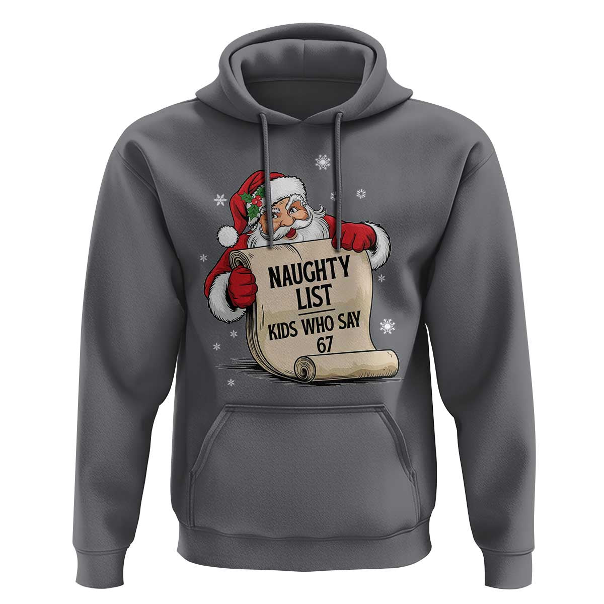 Funny 67 Christmas Hoodie Naughty List Kids Who Say Six Seven Santa - Wonder Print Shop