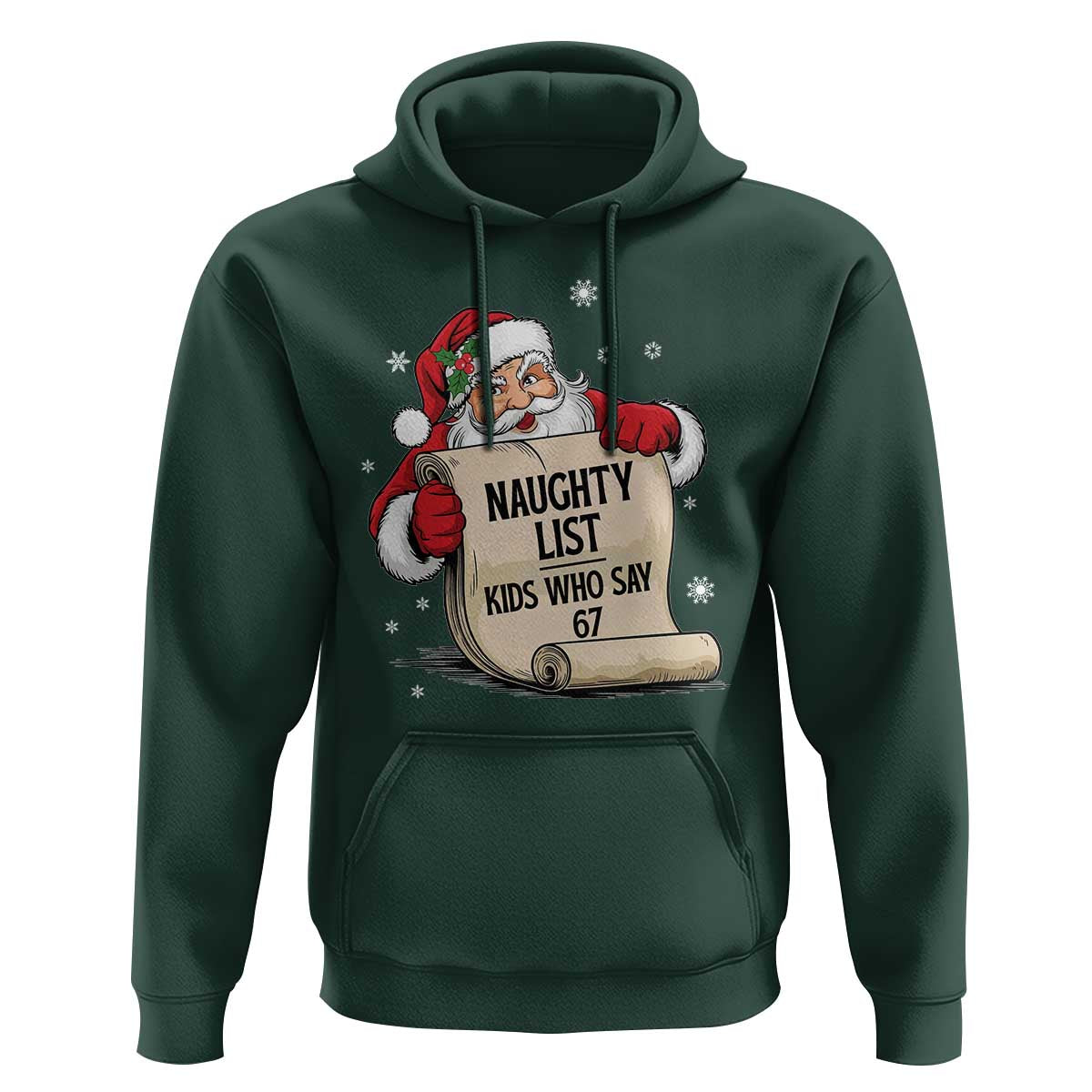 Funny 67 Christmas Hoodie Naughty List Kids Who Say Six Seven Santa - Wonder Print Shop