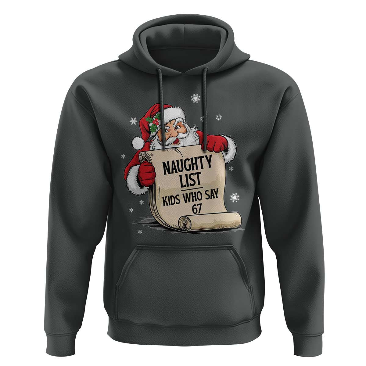 Funny 67 Christmas Hoodie Naughty List Kids Who Say Six Seven Santa - Wonder Print Shop