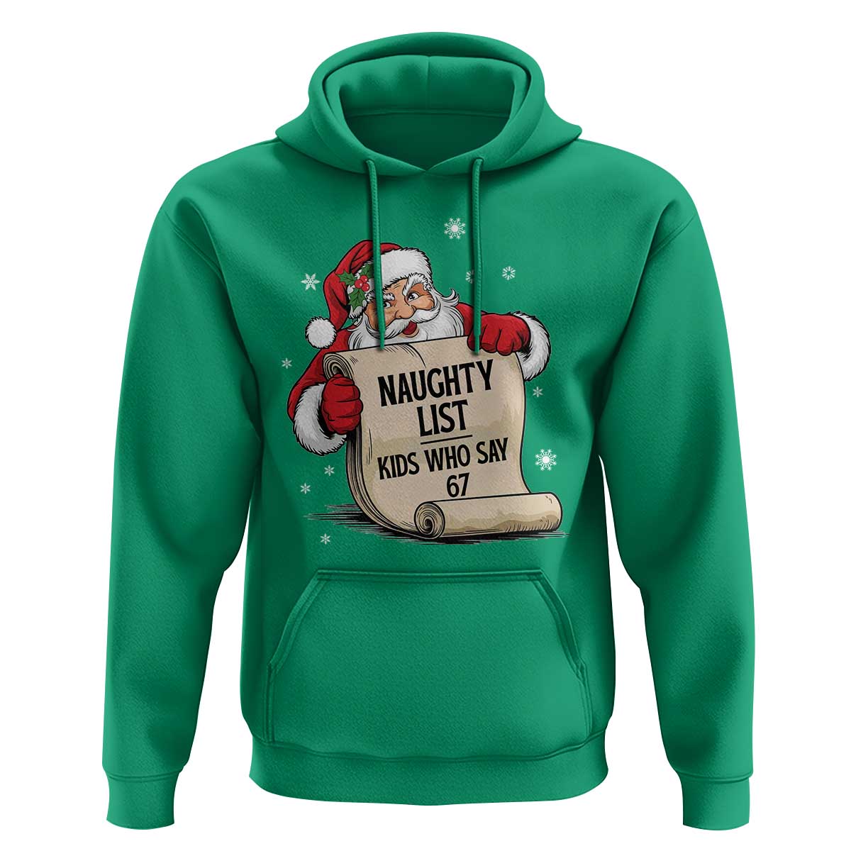 Funny 67 Christmas Hoodie Naughty List Kids Who Say Six Seven Santa - Wonder Print Shop
