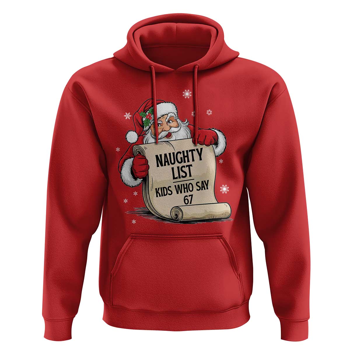 Funny 67 Christmas Hoodie Naughty List Kids Who Say Six Seven Santa - Wonder Print Shop