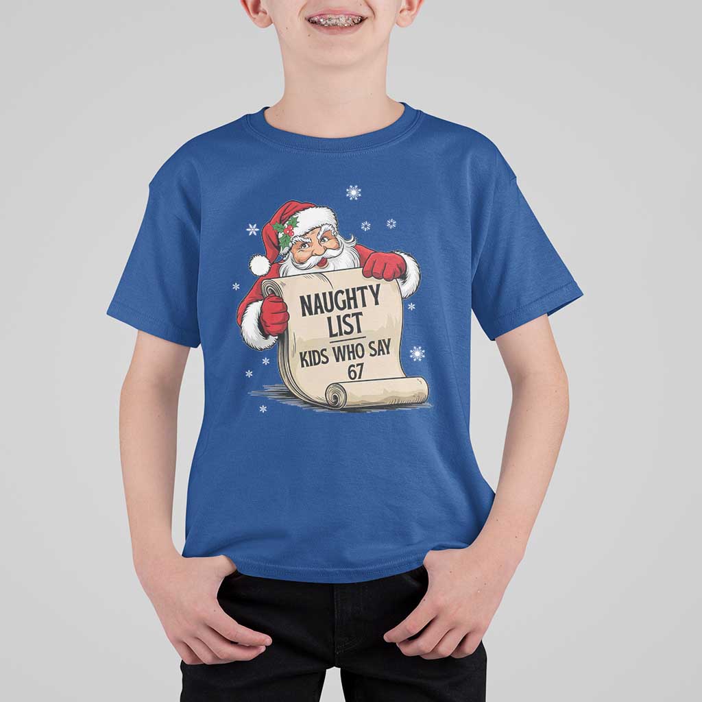 Funny 67 Christmas T Shirt For Kid Naughty List Kids Who Say Six Seven Santa - Wonder Print Shop