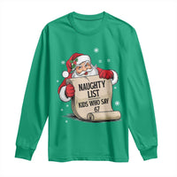 Funny 67 Christmas Long Sleeve Shirt Naughty List Kids Who Say Six Seven Santa - Wonder Print Shop