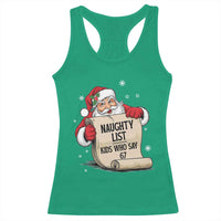 Funny 67 Christmas Racerback Tank Top Naughty List Kids Who Say Six Seven Santa - Wonder Print Shop