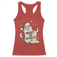 Funny 67 Christmas Racerback Tank Top Naughty List Kids Who Say Six Seven Santa - Wonder Print Shop