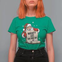 Funny 67 Christmas T Shirt For Women Naughty List Kids Who Say Six Seven Santa - Wonder Print Shop