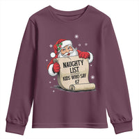 Funny 67 Christmas Youth Sweatshirt Naughty List Kids Who Say Six Seven Santa - Wonder Print Shop