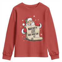 Funny 67 Christmas Youth Sweatshirt Naughty List Kids Who Say Six Seven Santa - Wonder Print Shop