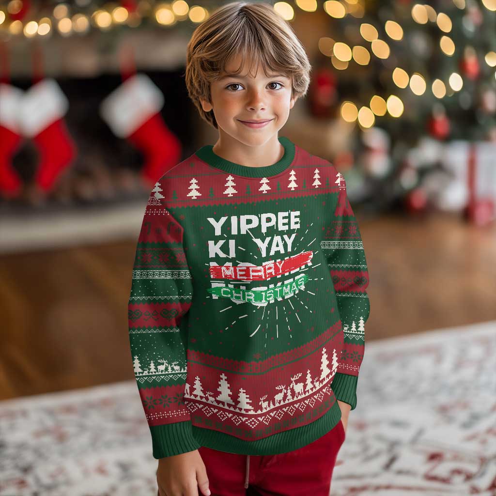 Funny Yippee Ki Yay Merry Xmas Ugly Christmas Sweater Nakatomi Plaza Brushed - Wonder Print Shop