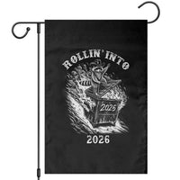 Funny Cowboy Raccoon Rollin Into 2026 Garden Flag New Year Dumpster Fire 2026 Rodeo - Wonder Print Shop