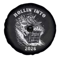 Funny Cowboy Raccoon Rollin Into 2026 Spare Tire Cover New Year Dumpster Fire 2026 Rodeo - Wonder Print Shop