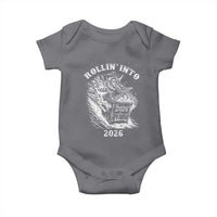 Funny Cowboy Raccoon Rollin Into 2026 Baby Onesie New Year Dumpster Fire 2026 Rodeo - Wonder Print Shop