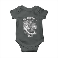 Funny Cowboy Raccoon Rollin Into 2026 Baby Onesie New Year Dumpster Fire 2026 Rodeo - Wonder Print Shop