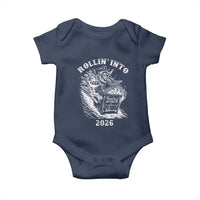 Funny Cowboy Raccoon Rollin Into 2026 Baby Onesie New Year Dumpster Fire 2026 Rodeo - Wonder Print Shop