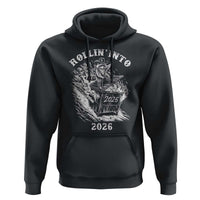 Funny Cowboy Raccoon Rollin Into 2026 Hoodie New Year Dumpster Fire 2026 Rodeo - Wonder Print Shop