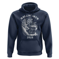 Funny Cowboy Raccoon Rollin Into 2026 Hoodie New Year Dumpster Fire 2026 Rodeo - Wonder Print Shop