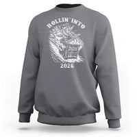 Funny Cowboy Raccoon Rollin Into 2026 Sweatshirt New Year Dumpster Fire 2026 Rodeo - Wonder Print Shop
