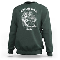 Funny Cowboy Raccoon Rollin Into 2026 Sweatshirt New Year Dumpster Fire 2026 Rodeo - Wonder Print Shop