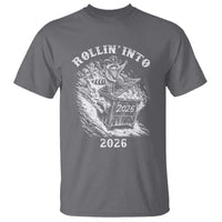 Funny Cowboy Raccoon Rollin Into 2026 T Shirt New Year Dumpster Fire 2026 Rodeo - Wonder Print Shop