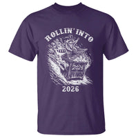 Funny Cowboy Raccoon Rollin Into 2026 T Shirt New Year Dumpster Fire 2026 Rodeo - Wonder Print Shop