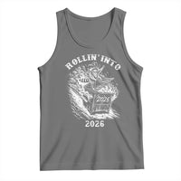 Funny Cowboy Raccoon Rollin Into 2026 Tank Top New Year Dumpster Fire 2026 Rodeo - Wonder Print Shop