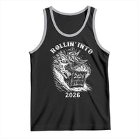 Funny Cowboy Raccoon Rollin Into 2026 Tank Top New Year Dumpster Fire 2026 Rodeo - Wonder Print Shop
