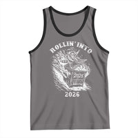 Funny Cowboy Raccoon Rollin Into 2026 Tank Top New Year Dumpster Fire 2026 Rodeo - Wonder Print Shop